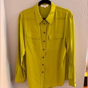 Silk shirt- color is chartreuse